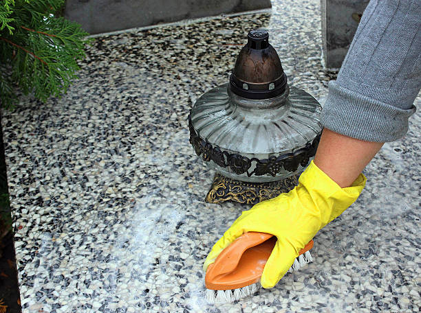 cleaning of the monument at the cemetery