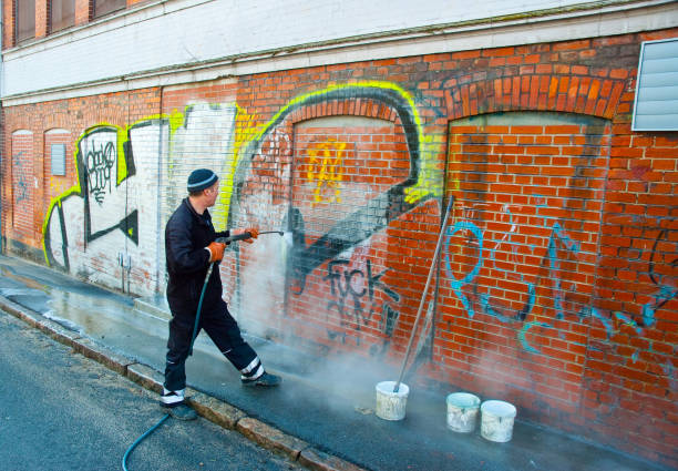 Graffiti Removal Using pressure washing