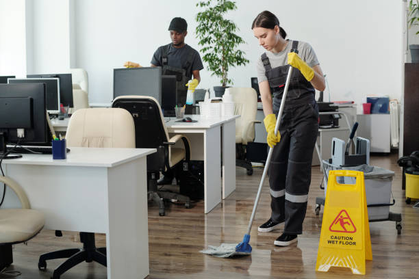 Cleaner performing commercial office and retail cleaning in Lalor Park with eco-friendly products