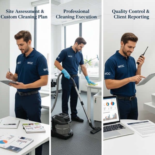 Three step execution of_ Commercial Office Cleaning in Parramatta