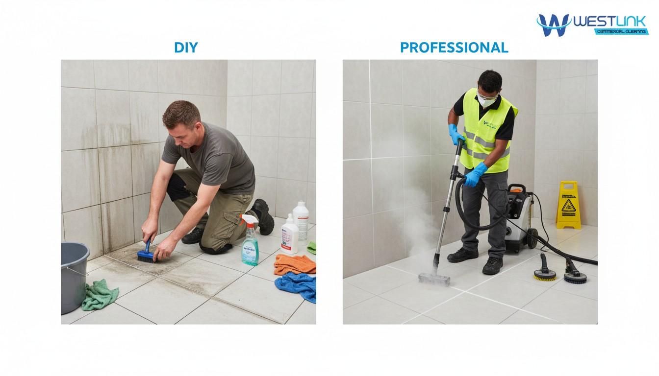 Comparison between DIY and professional tile and grout cleaning.