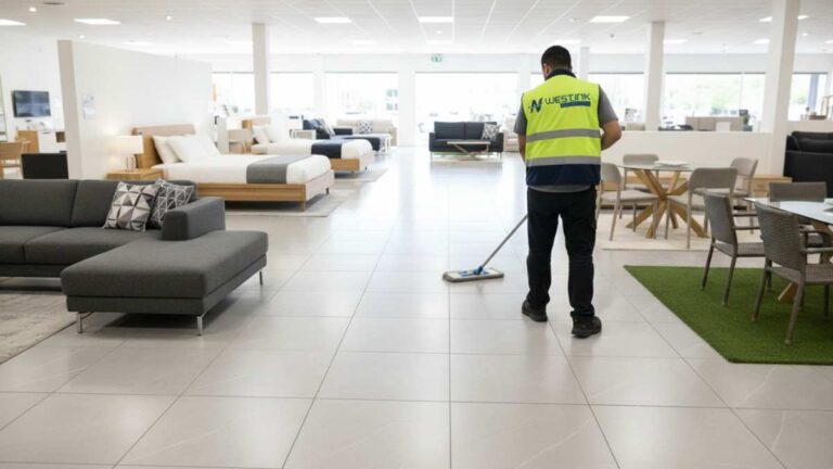 Clean and dust-free furniture showroom in Parramatta with well-maintained display arrangements