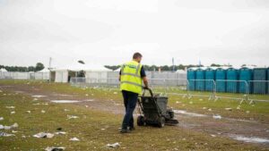 Professional cleaning for outdoor events including marquees, portable restrooms, and public areas