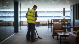 Professional cleaning for sporting events including spectator areas, VIP lounges, and hospitality zones