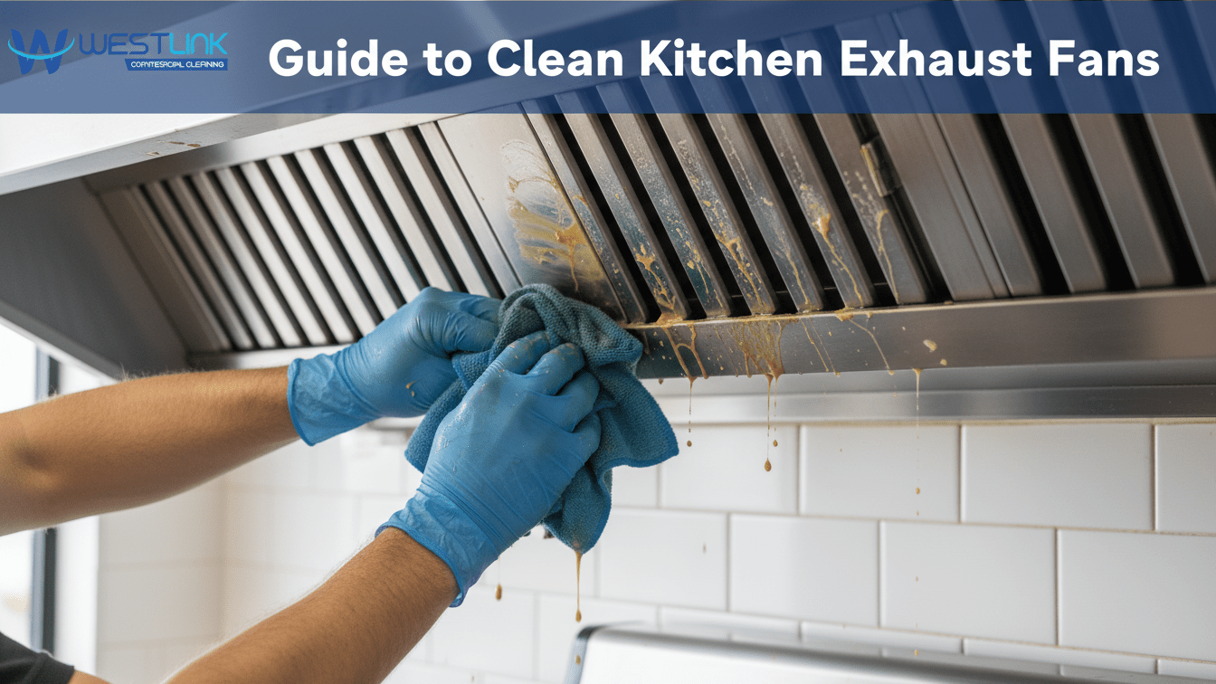 Cleaning kitchen exhaust fan.