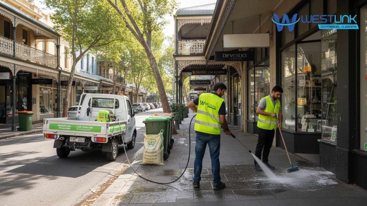 Sustainable pressure cleaning of shop fronts in Paddington, NSW