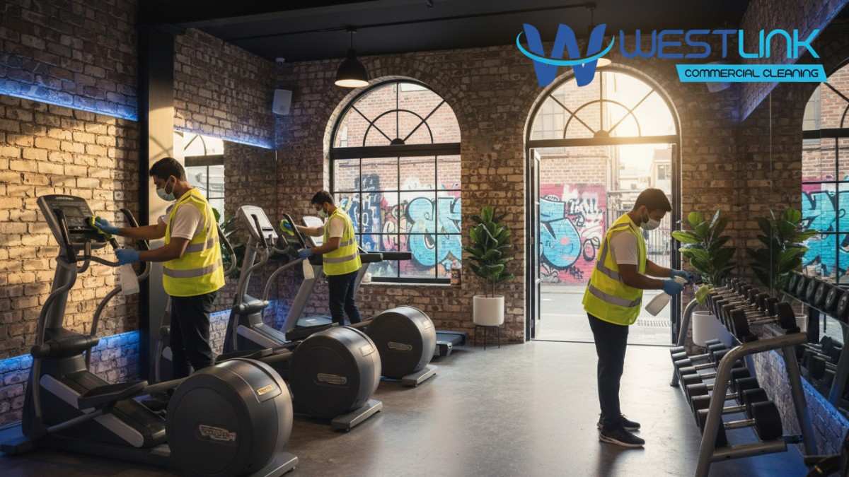 Sanitization of gym machines in a stylish Surry Hills fitness spot.