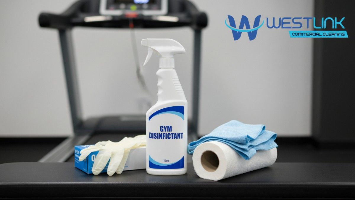 Proper cleaning kit for cardio equipment in NSW gyms.