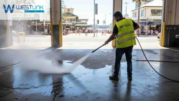 Professional cleaning and degreasing services for loading docks and concrete dumpster pads