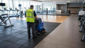 Cleaning of gyms and fitness centres in Sydney, including equipment, floors, locker rooms, showers, and reception areas using antibacterial products to protect member health