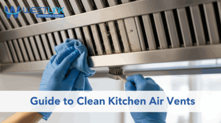 Cleaning kitchen air vents.