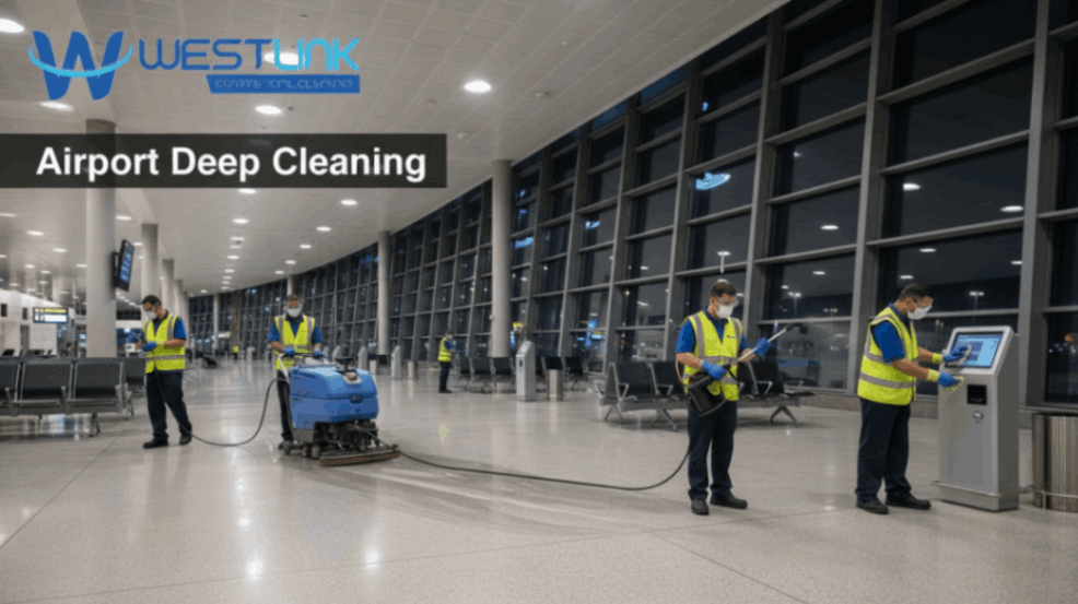 deep cleaning airport terminal