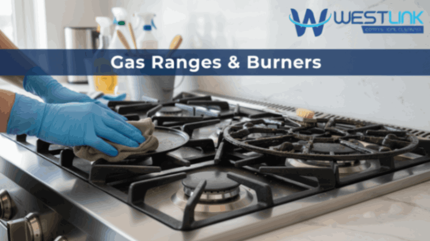 Cleaning gas range burners.