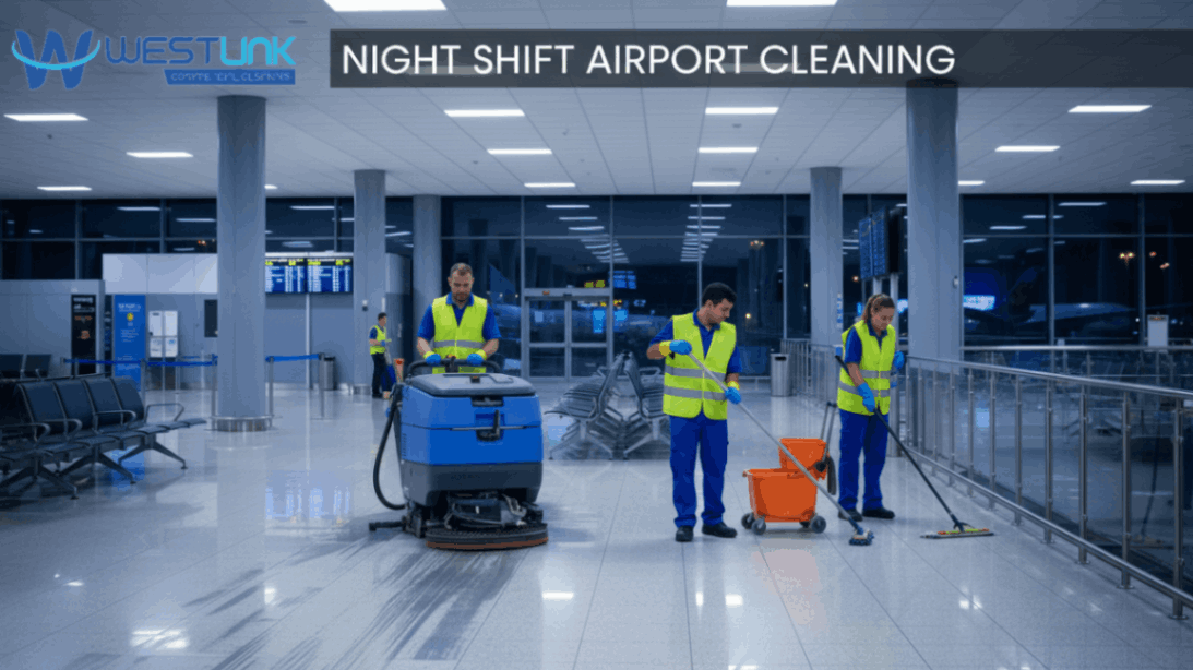 night shift airport cleaning operations