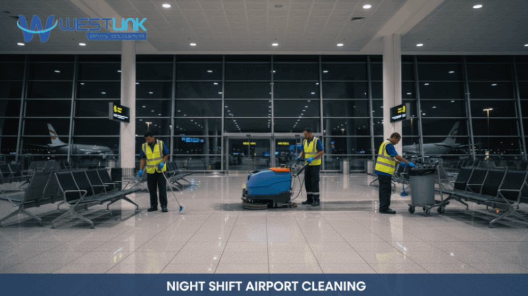 night shift airport cleaning operations
