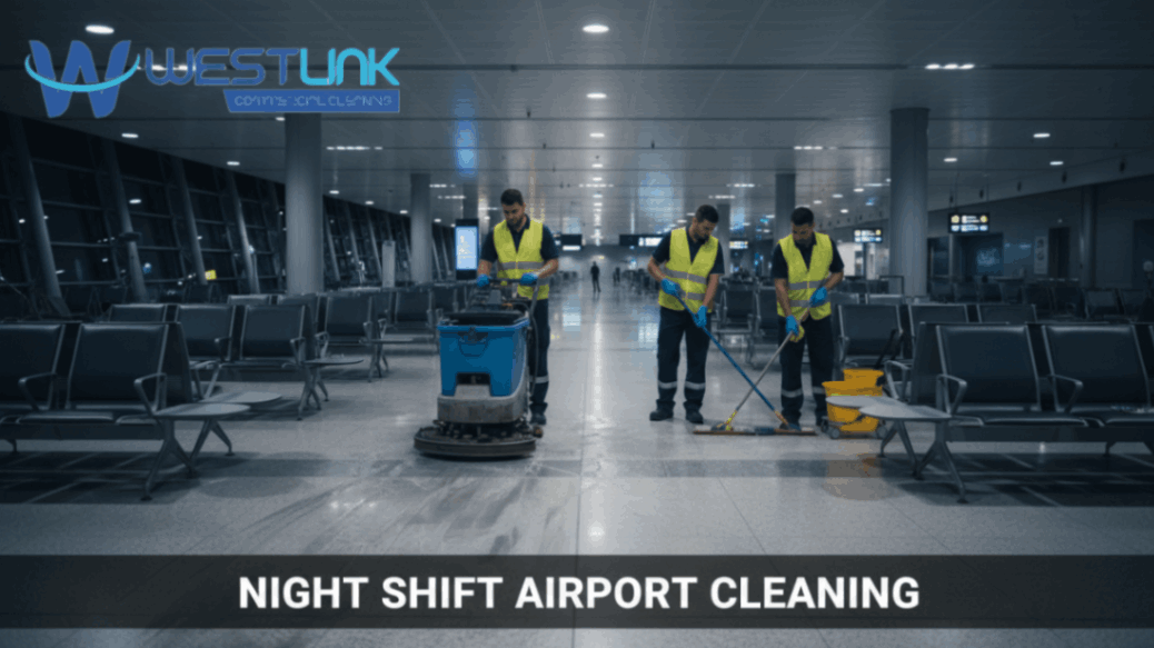 night shift airport cleaning operations