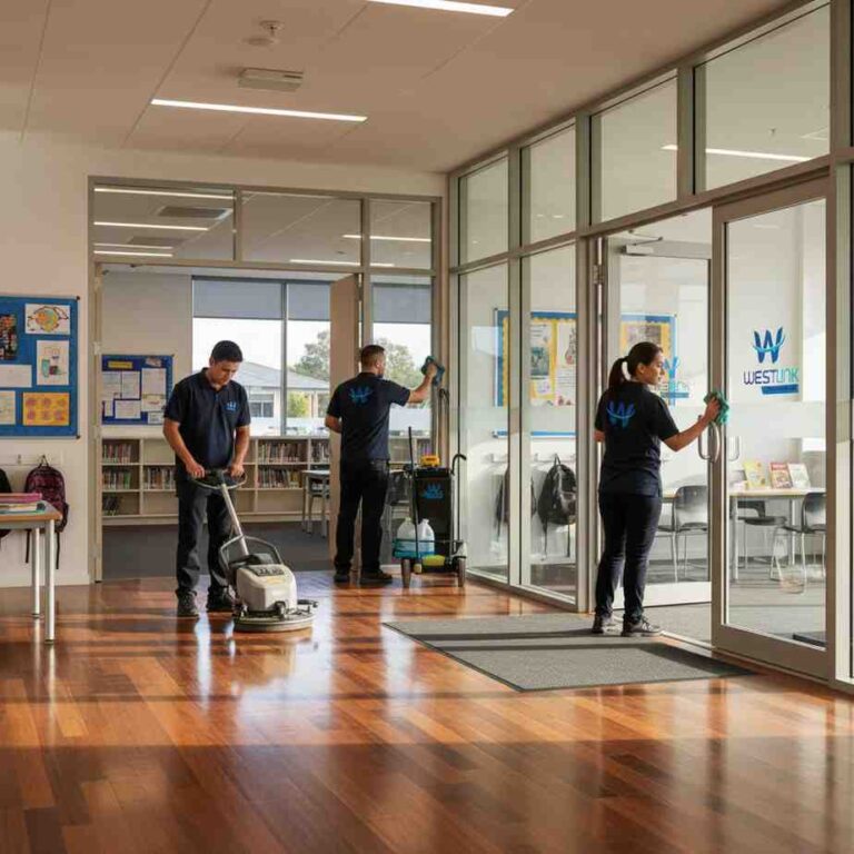 Westlink Commercial Cleaning experts cleaning a private school in sydney