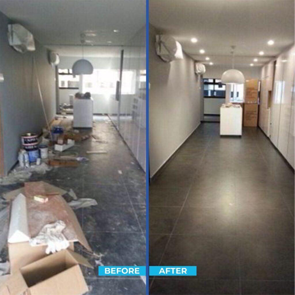 office cleaning before and after images