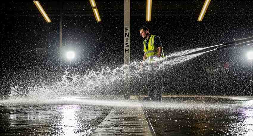 Surrounding splash zone cleaning