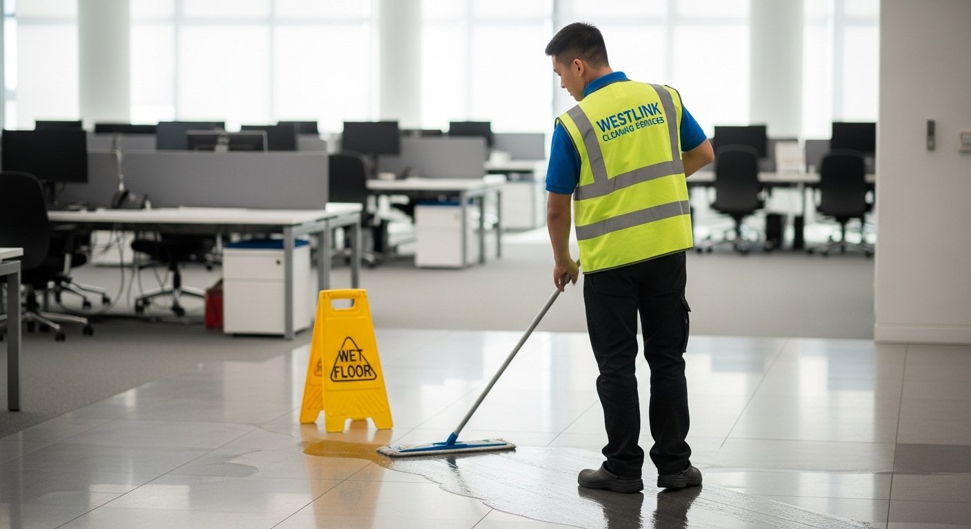 westlink commercial cleaning team is busy to clean