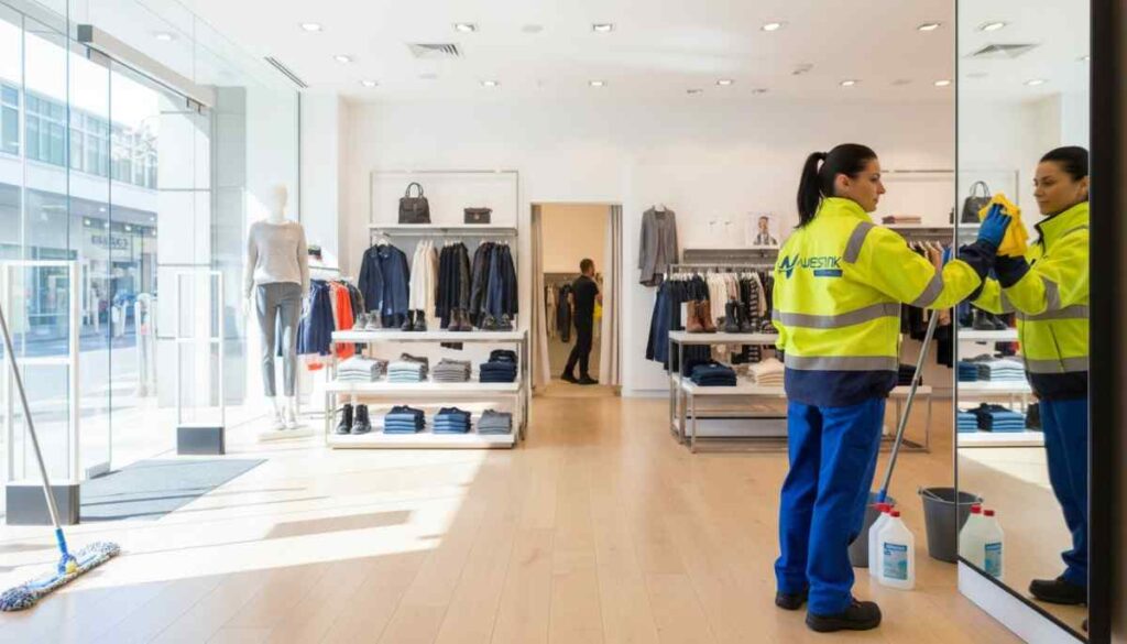 Westlink Commercial Cleaning experts clean fashion and apparel stores' glass.