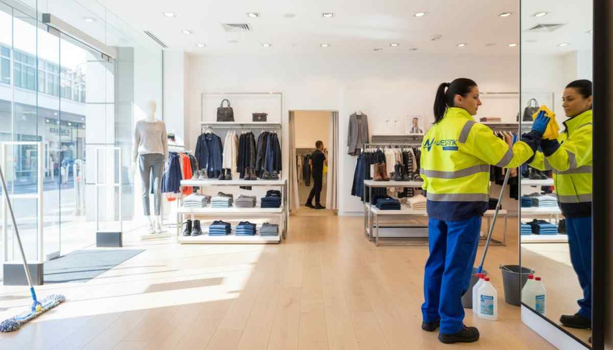 Westlink Commercial Cleaning experts clean fashion and apparel stores' glass.