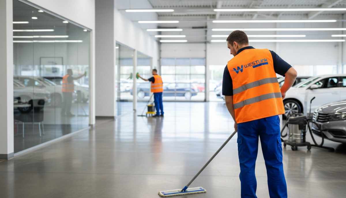 Weslink Commercial Cleaning expert cleaning car showroom furniture