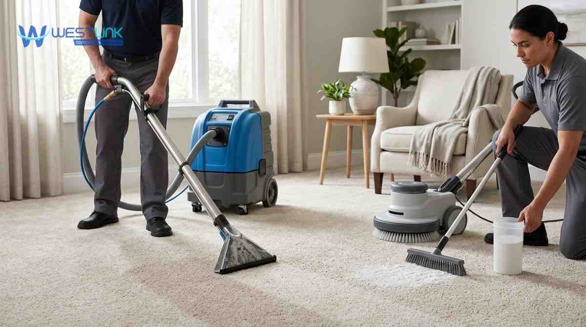Comparison of carpet cleaning methods with steam cleaning machine and dry cleaning tools in a home setting