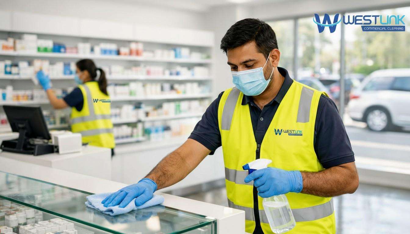 Professional retail cleaning in a pharmacy and retail store in Liverpool, Sydney