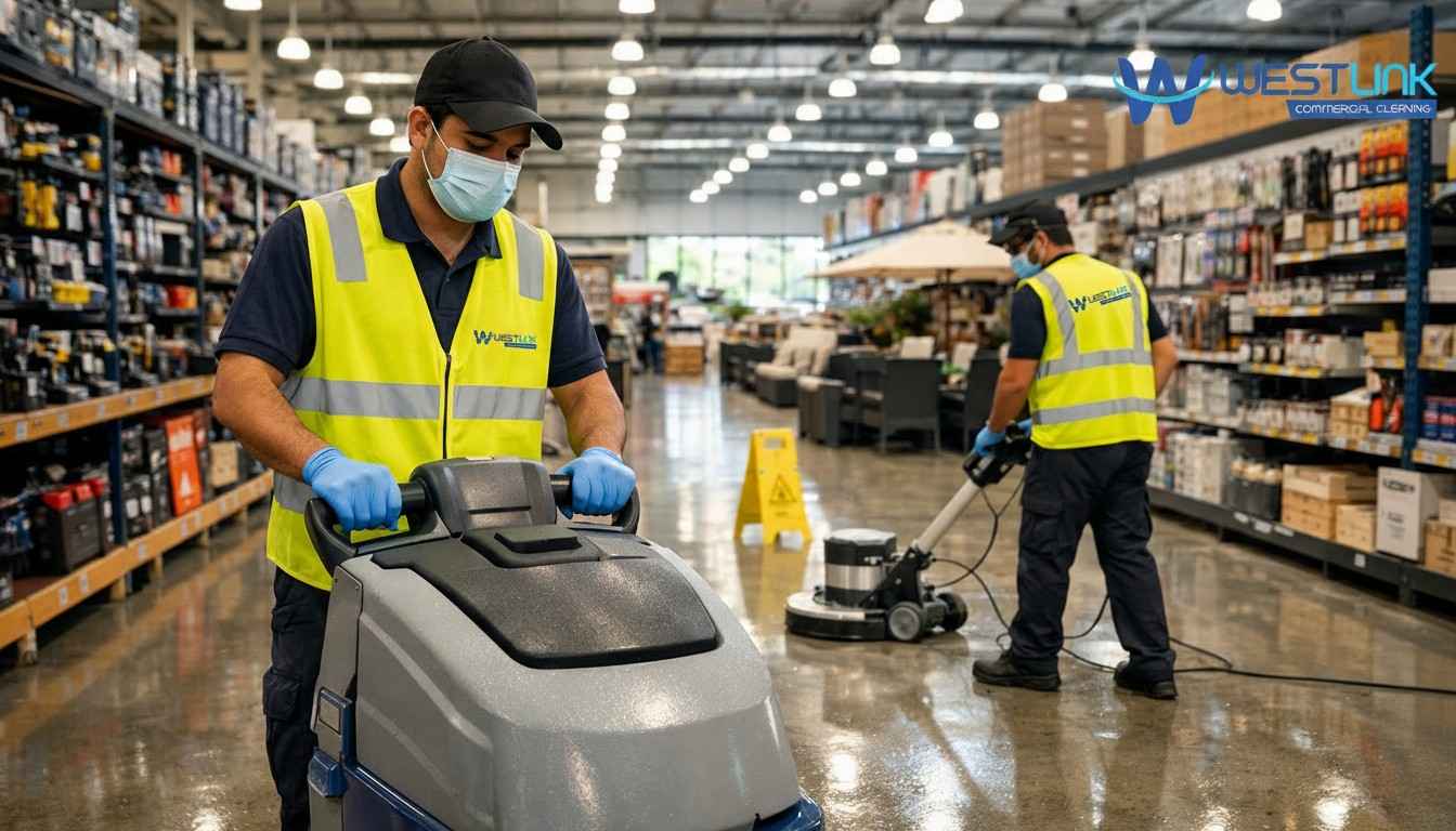 Expert retail cleaning team in a hardware and home store in Penrith, Sydney