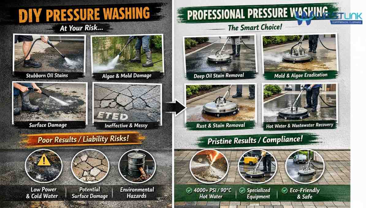 When to hire pros: tough stains, big areas, safety risks, or compliance needs.