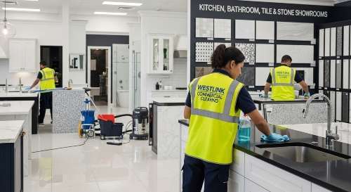 Kitchen, Bathroom, Tile, and Stone Showrooms Cleaning - westlink commercial cleaning