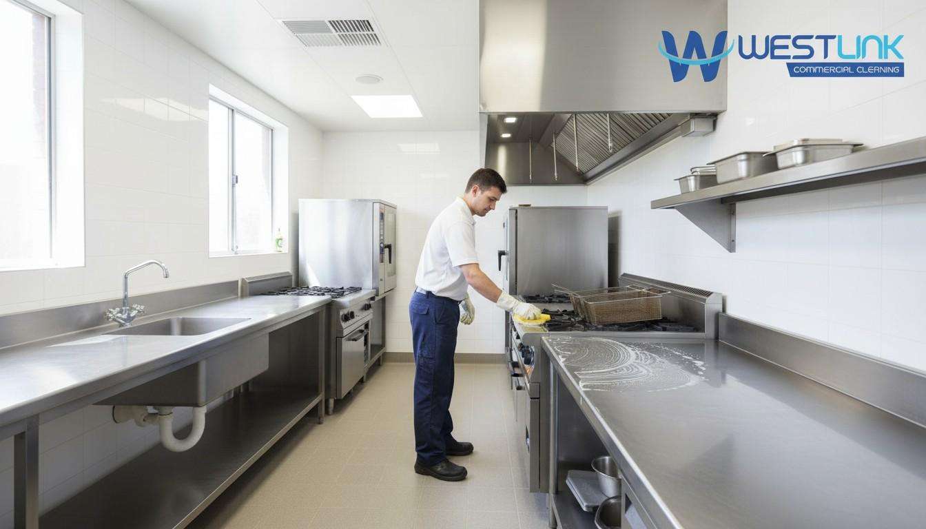 Sponge cleaning commercial kitchen tiles Blacktown Sydney