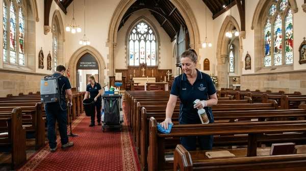 Regular church cleaning in Sydney for pews, floors and entries - westlink commercial cleaning