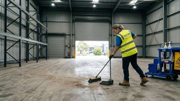 Warehouse end of lease cleaning in Sydney preparing an industrial unit for handover.