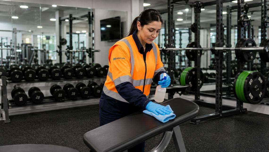 Clean and sanitised gym with modern fitness equipment