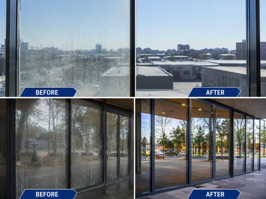 before and after results of window cleaning in eastern suburbs sydney