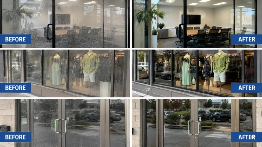 our before after results image for window cleaning