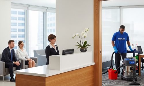 reception and client room cleaning Westlink Commercial Cleaning: professional cleaning reception and client rooms in corporate office in Sydney